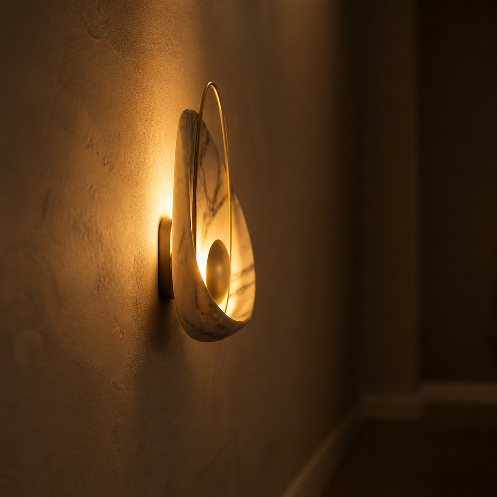 Scandinavian Marble LED 3-Color Changeable Wall Sconce