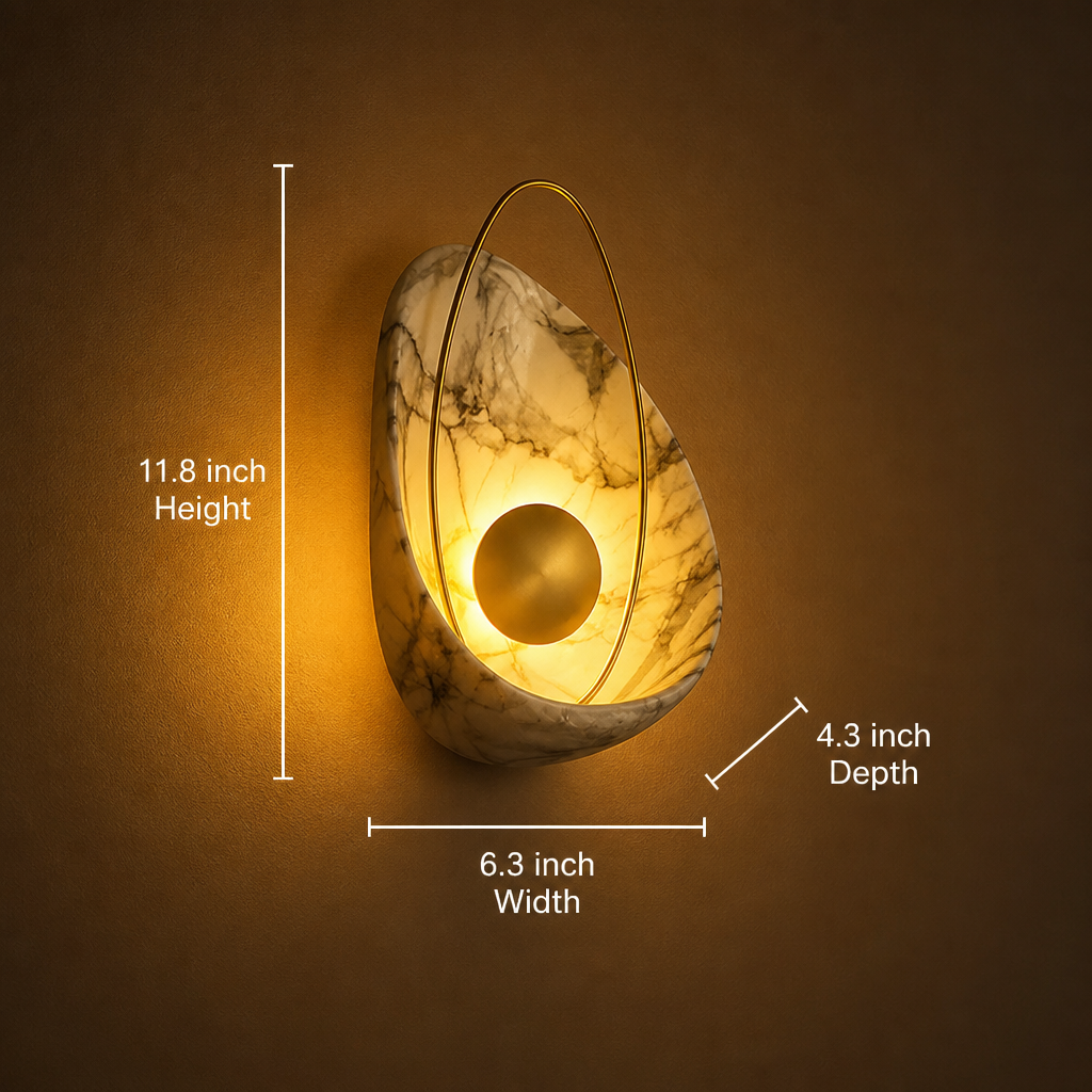 Scandinavian Marble LED 3-Color Changeable Wall Sconce