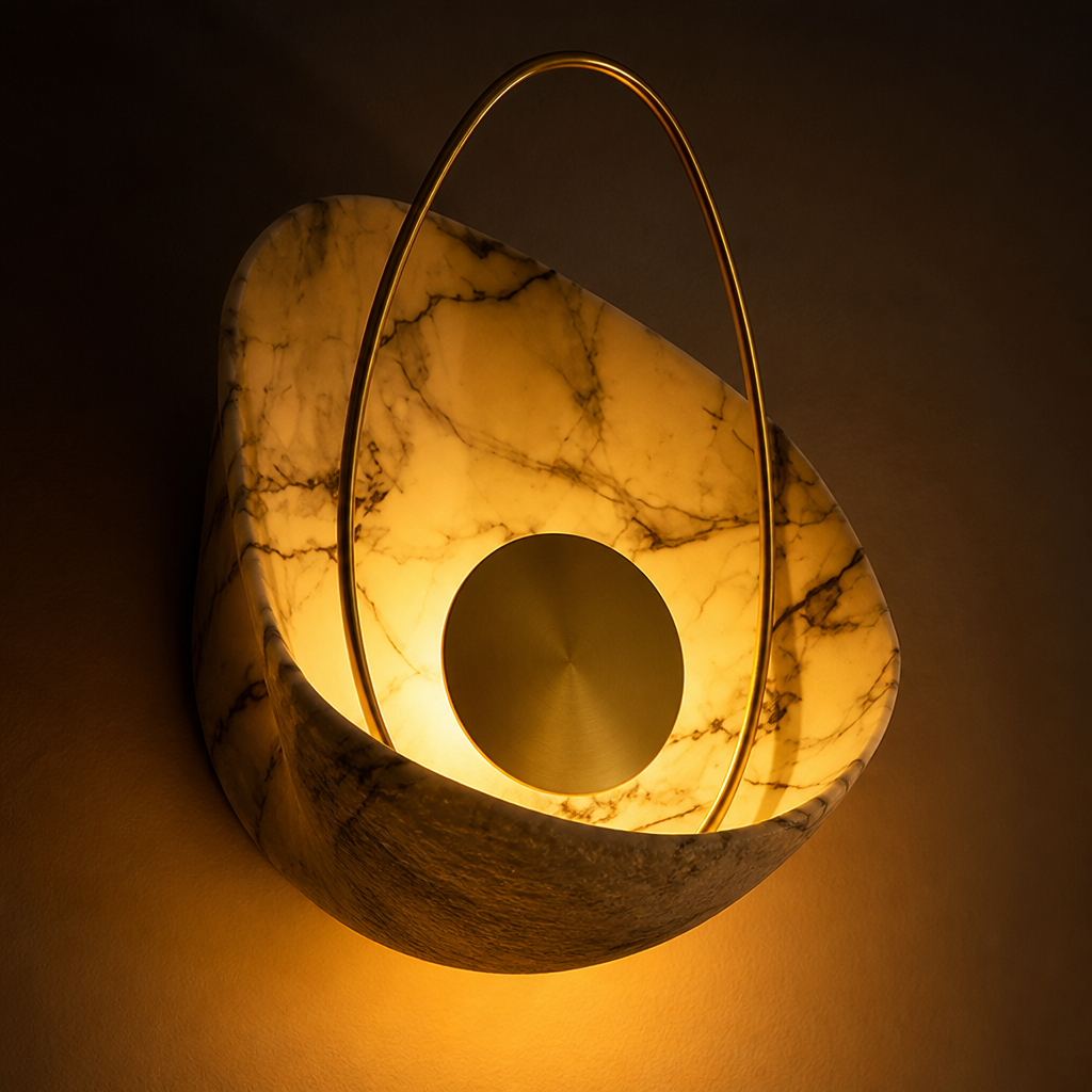 Scandinavian Marble LED 3-Color Changeable Wall Sconce