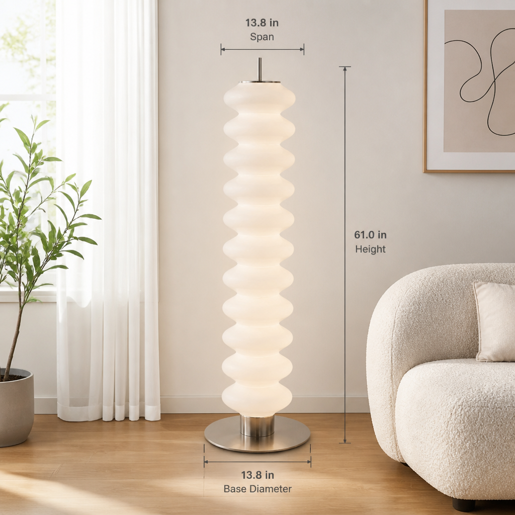 Scandinavian Marble LED Gourd Shade Floor Lamp