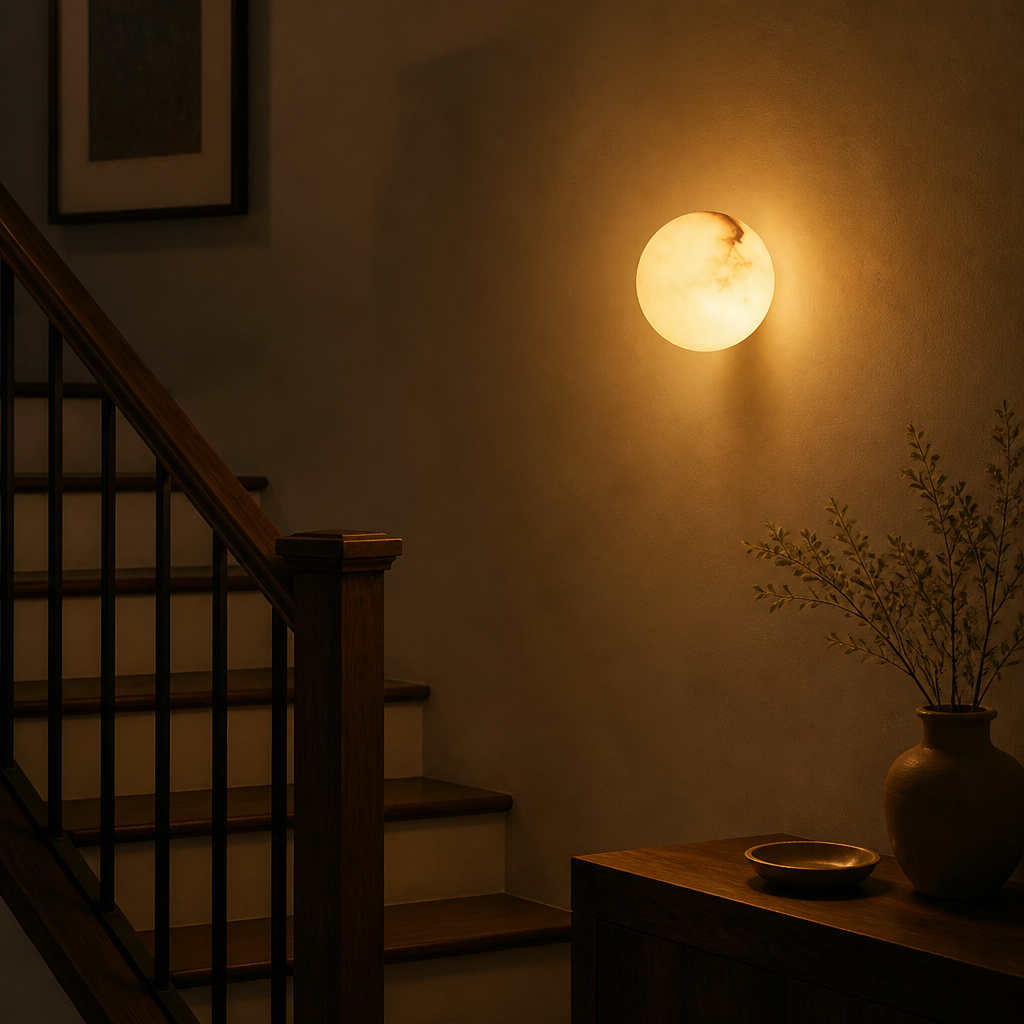 Scandinavian Marble LED Round Wall Sconce