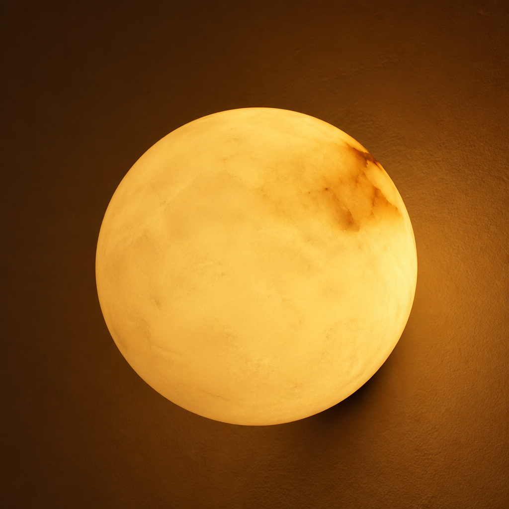 Scandinavian Marble LED Round Wall Sconce
