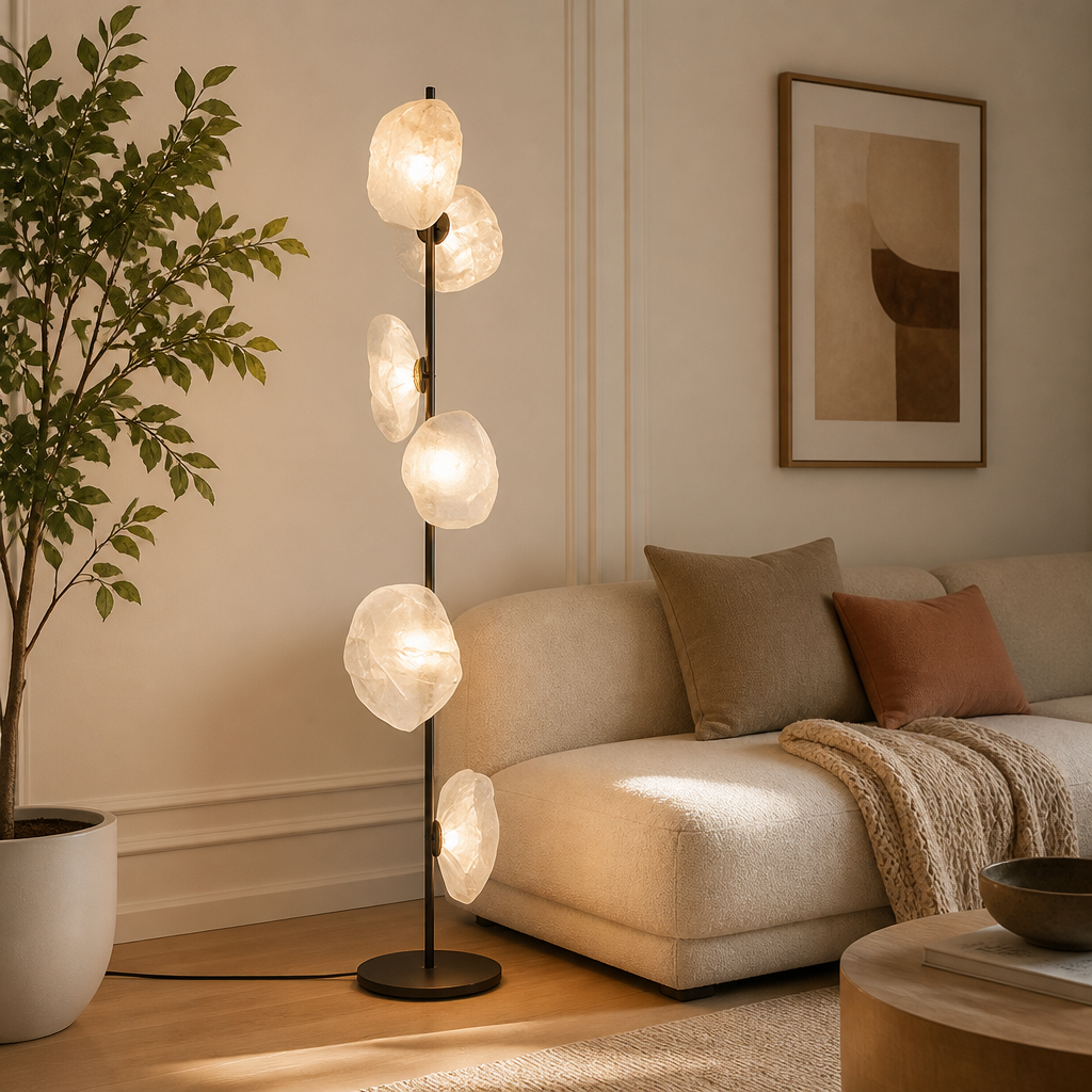 Scandinavian Metal & Glass LED Floor Lamp