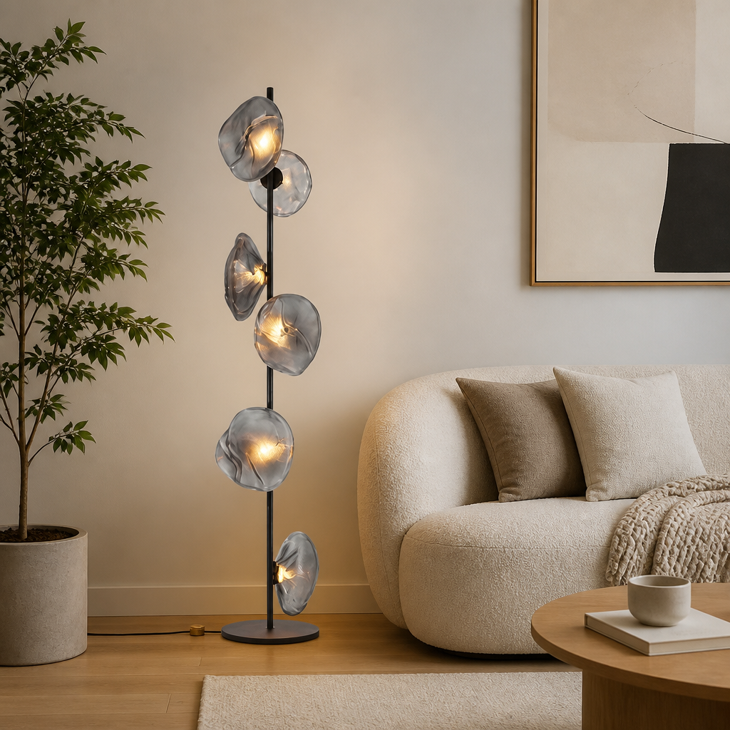 Scandinavian Metal & Glass LED Floor Lamp