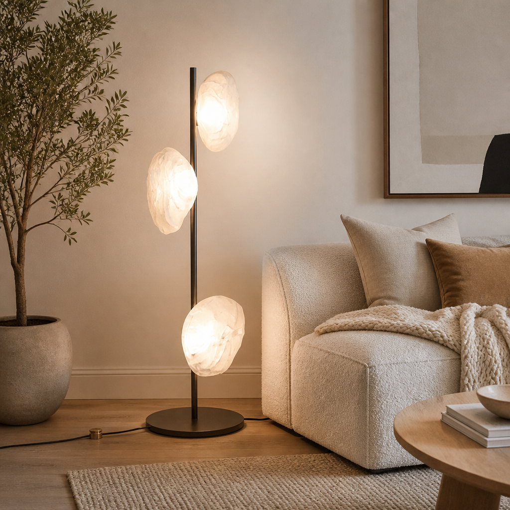 Scandinavian Metal & Glass LED Floor Lamp