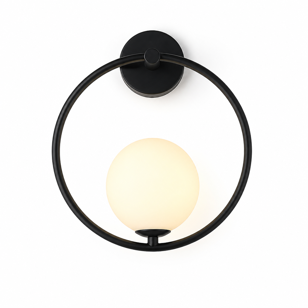 Scandinavian Metal & Glass LED Globe Wall Sconce