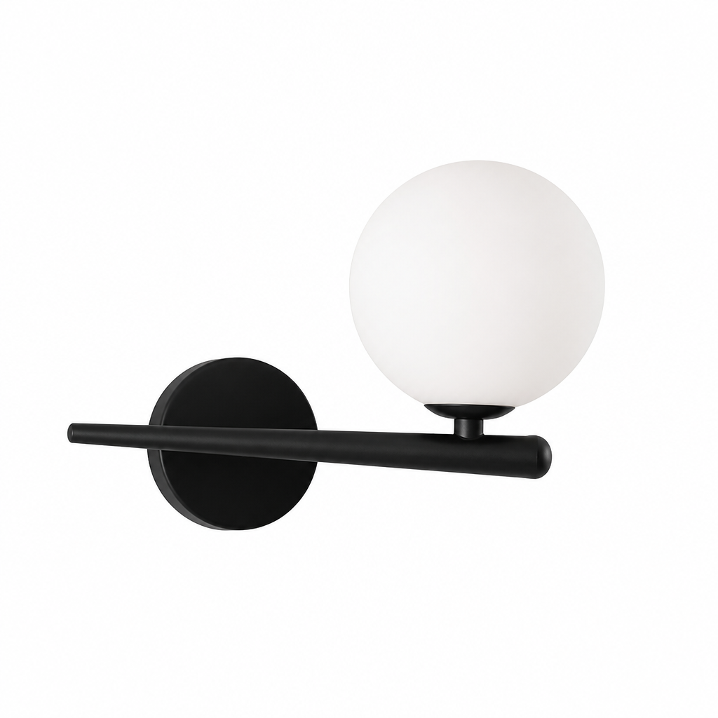 Scandinavian Metal & Glass LED Globe Wall Sconce