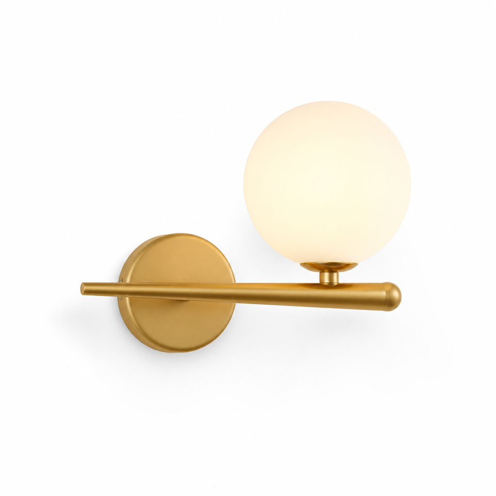 Scandinavian Metal & Glass LED Globe Wall Sconce