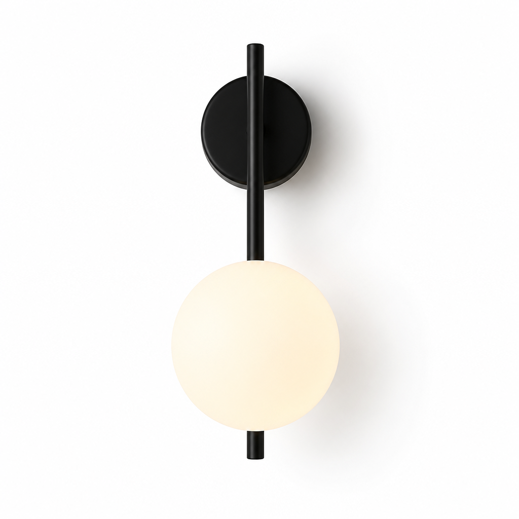Scandinavian Metal & Glass LED Globe Wall Sconce