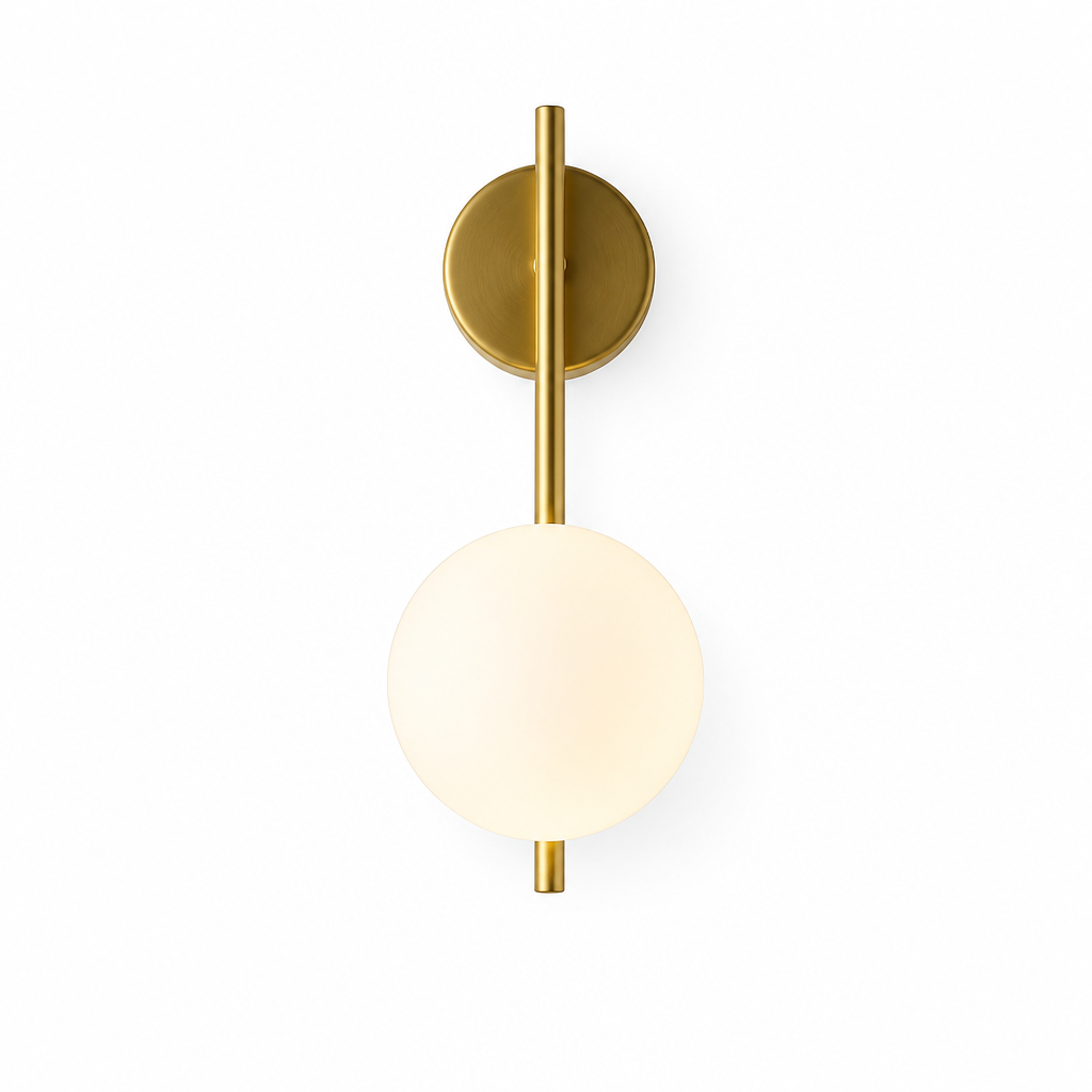 Scandinavian Metal & Glass LED Globe Wall Sconce