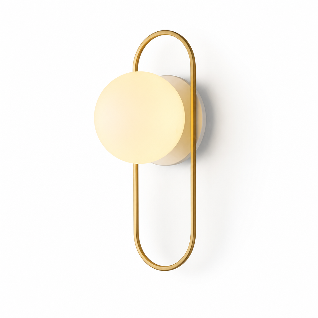 Scandinavian Metal & Glass LED Globe Wall Sconce