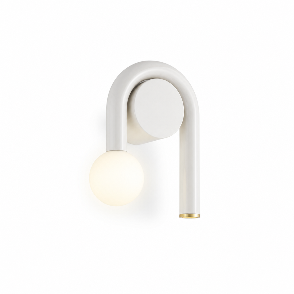 Scandinavian Metal & Glass U-Shape Wall Sconce