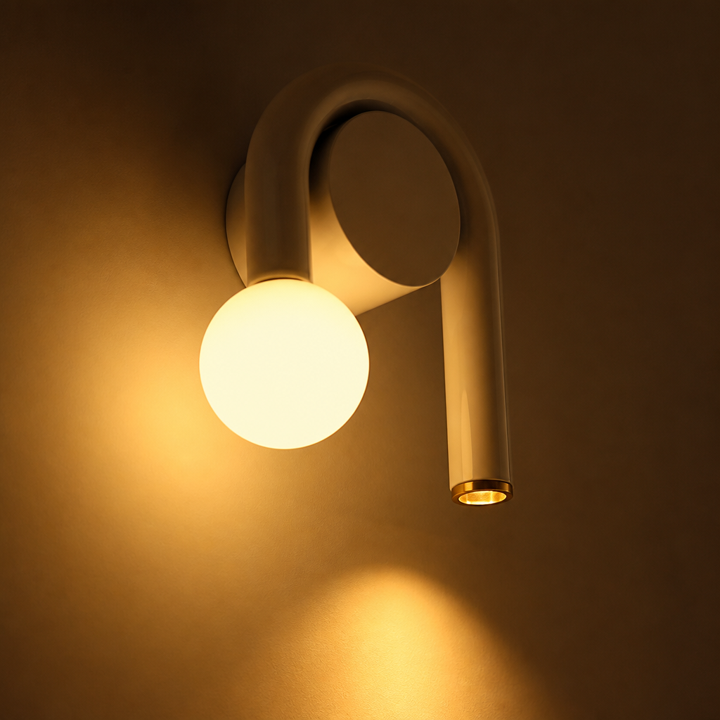 Scandinavian Metal & Glass U-Shape Wall Sconce