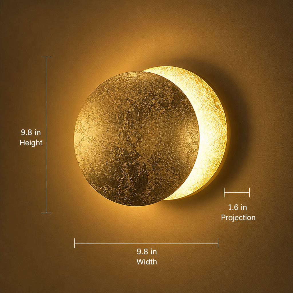 Scandinavian Metal LED Moon Eclipse Wall Sconce