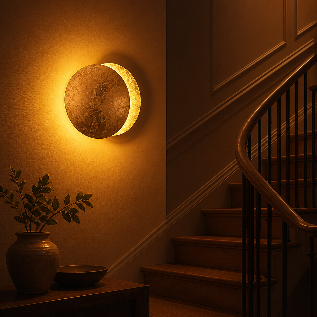 Scandinavian Metal LED Moon Eclipse Wall Sconce