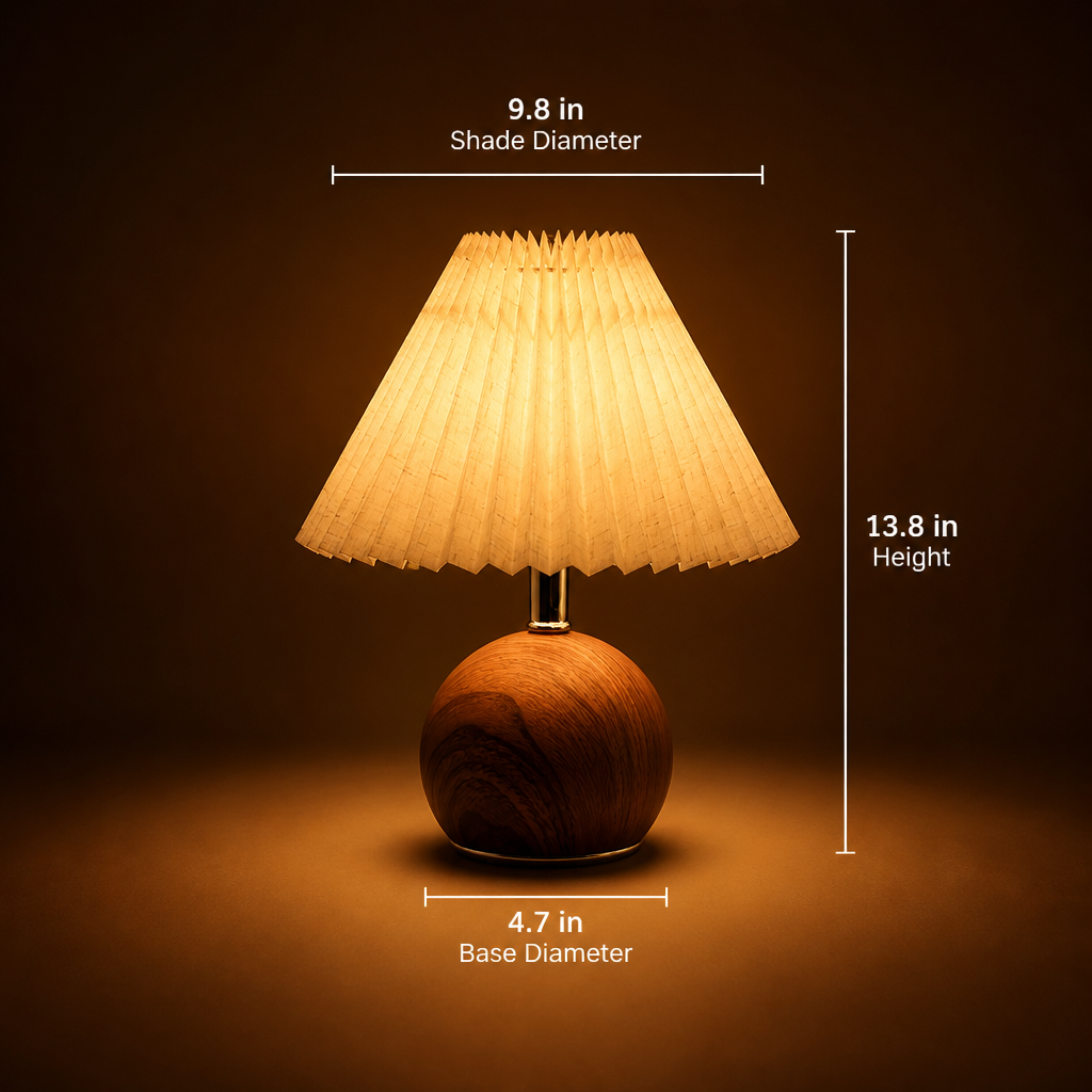 Scandinavian Metal LED Pleated Shade Table Lamp
