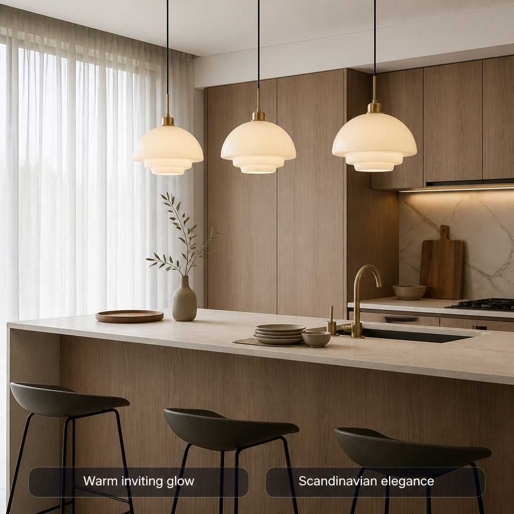 Scandinavian Milk Glass LED Pendant Light