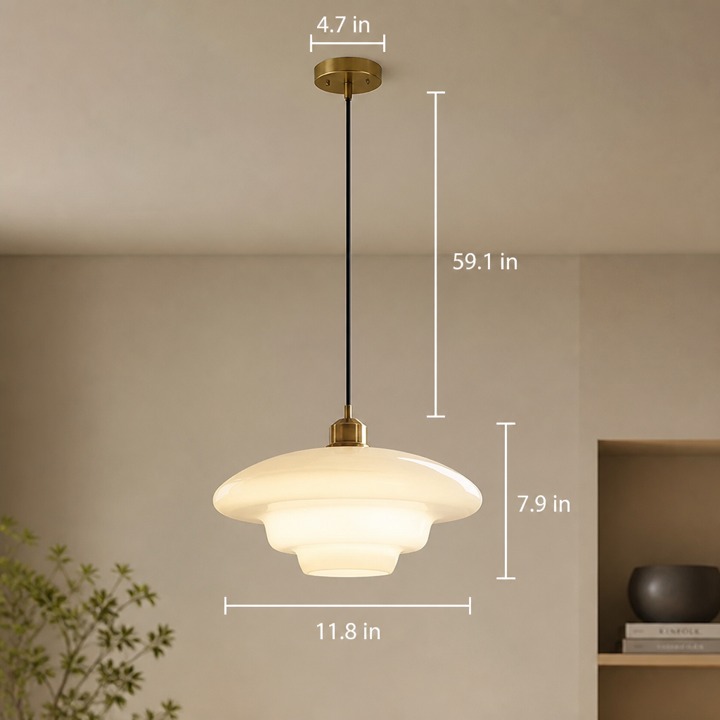 Scandinavian Milk Glass LED Pendant Light