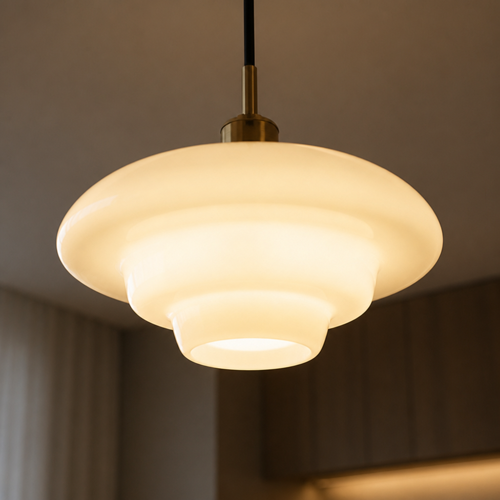 Scandinavian Milk Glass LED Pendant Light