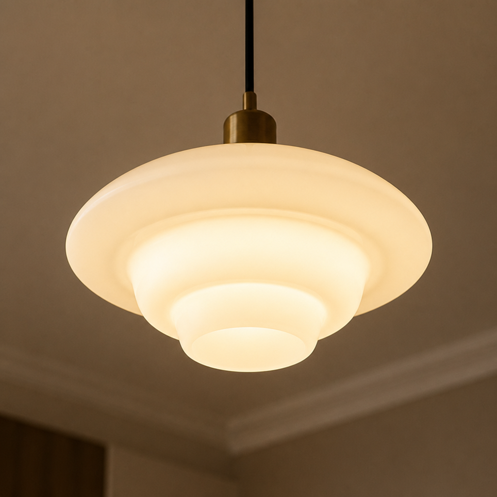 Scandinavian Milk Glass Pendant Light