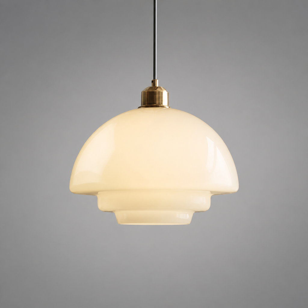 Scandinavian Milk Glass Pendant Light