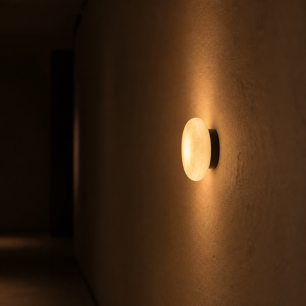 Scandinavian Natural Marble LED Round Wall Sconce