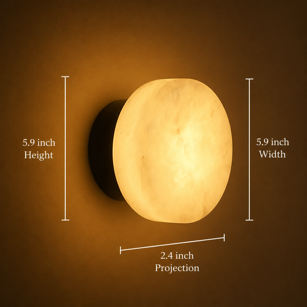 Scandinavian Natural Marble LED Round Wall Sconce