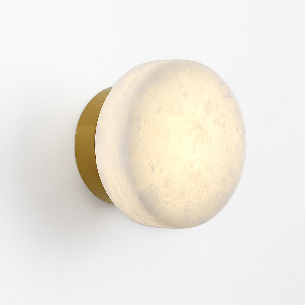 Scandinavian Natural Marble LED Round Wall Sconce