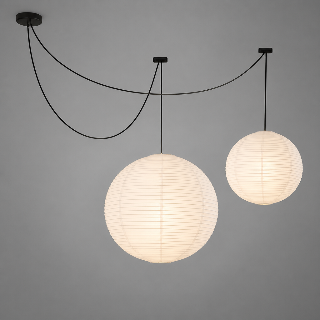 Scandinavian Rice Paper Round Lantern Pendant Light