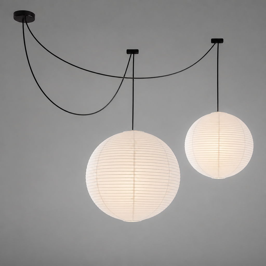 Scandinavian Rice Paper Round Lantern Pendant Light