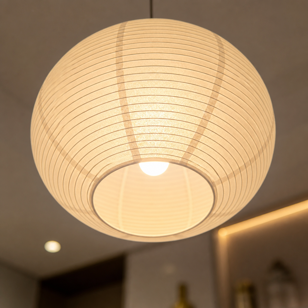 Scandinavian Rice Paper Round Lantern Pendant Light