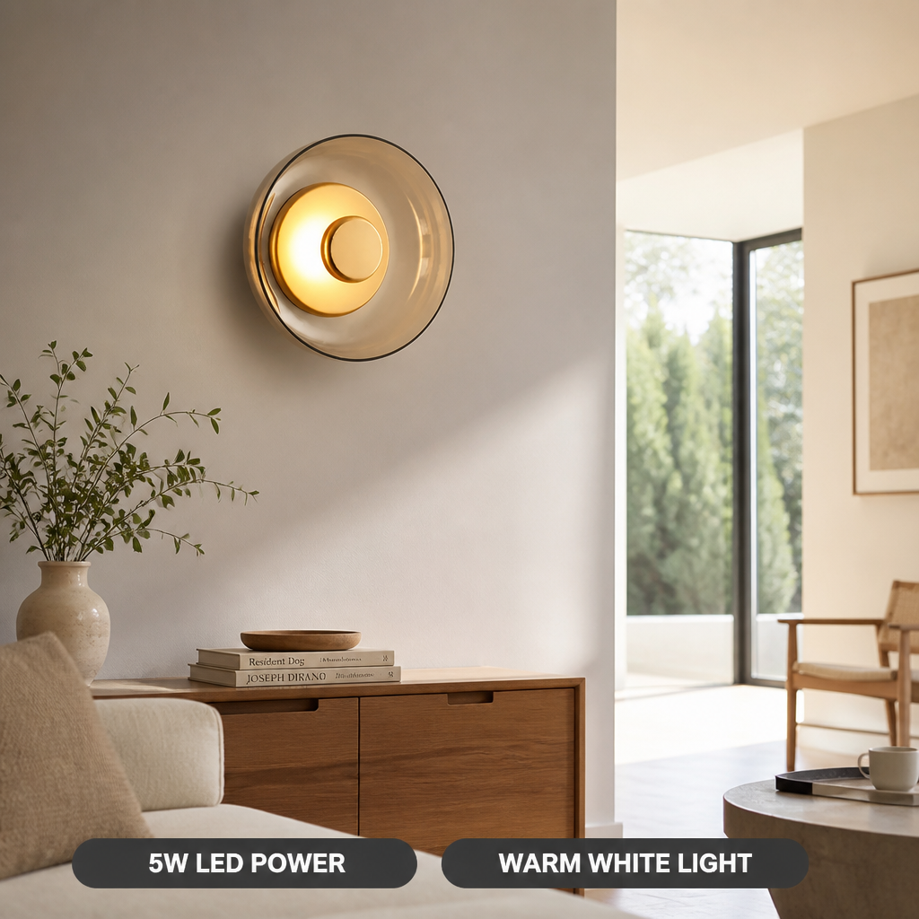Scandinavian Round Glass LED Wall Sconce