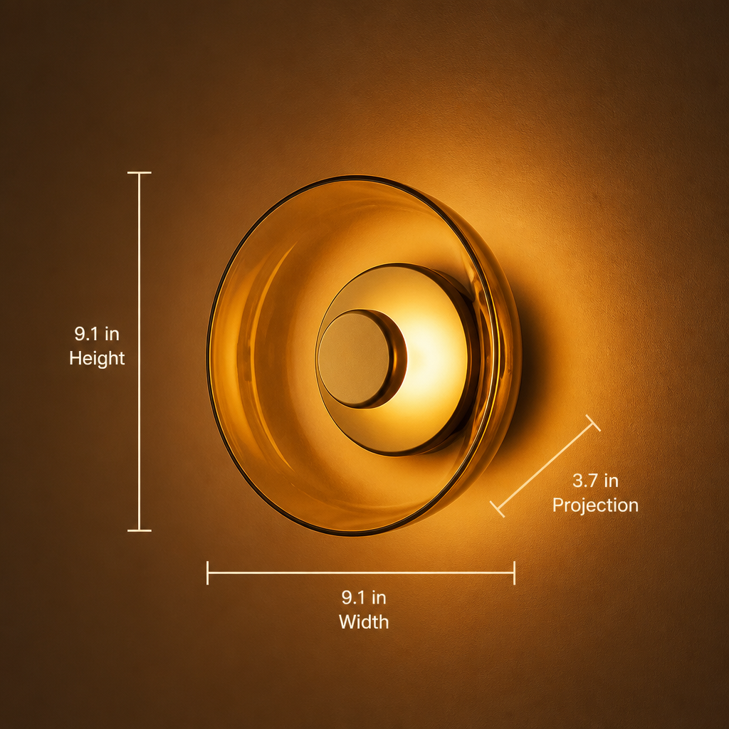 Scandinavian Round Glass LED Wall Sconce