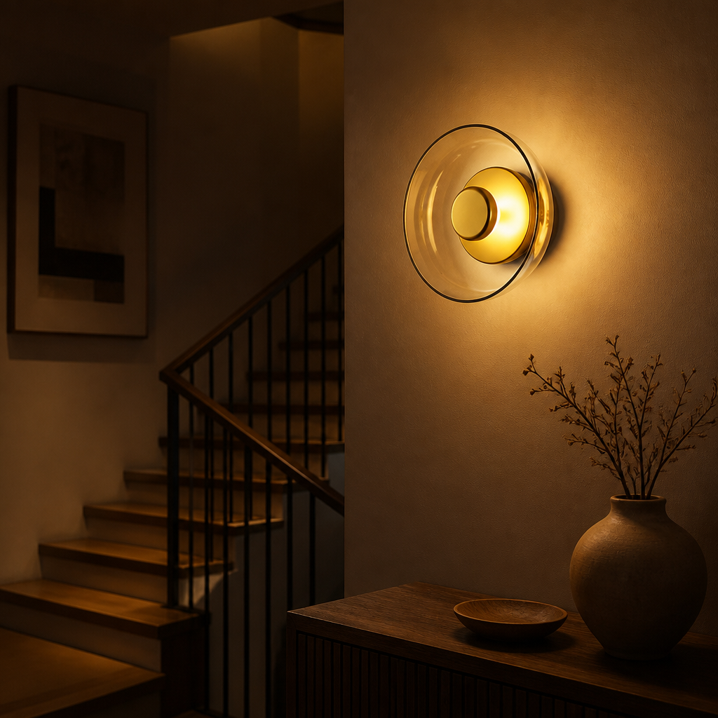 Scandinavian Round Glass LED Wall Sconce
