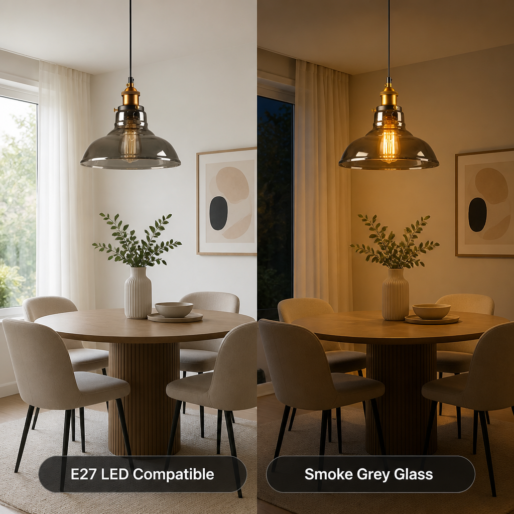 Scandinavian Smoke Grey Pendant Light