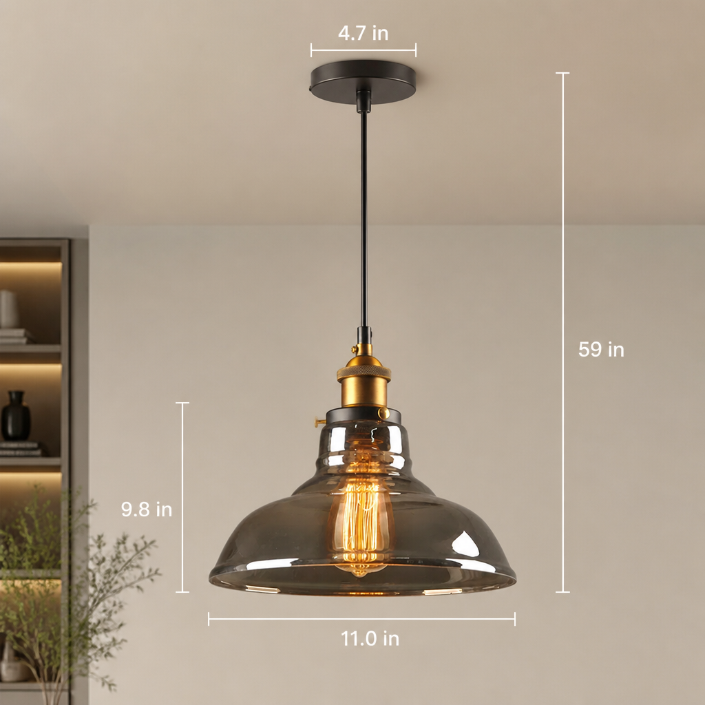 Scandinavian Smoke Grey Pendant Light