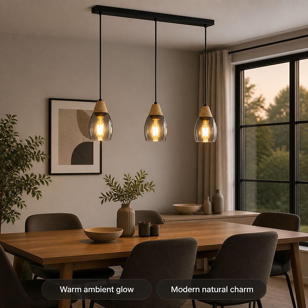 Scandinavian Smoked Glass LED Pendant Light