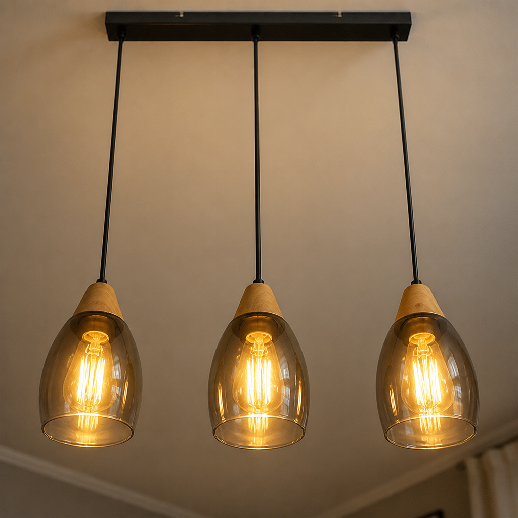 Scandinavian Smoked Glass LED Pendant Light