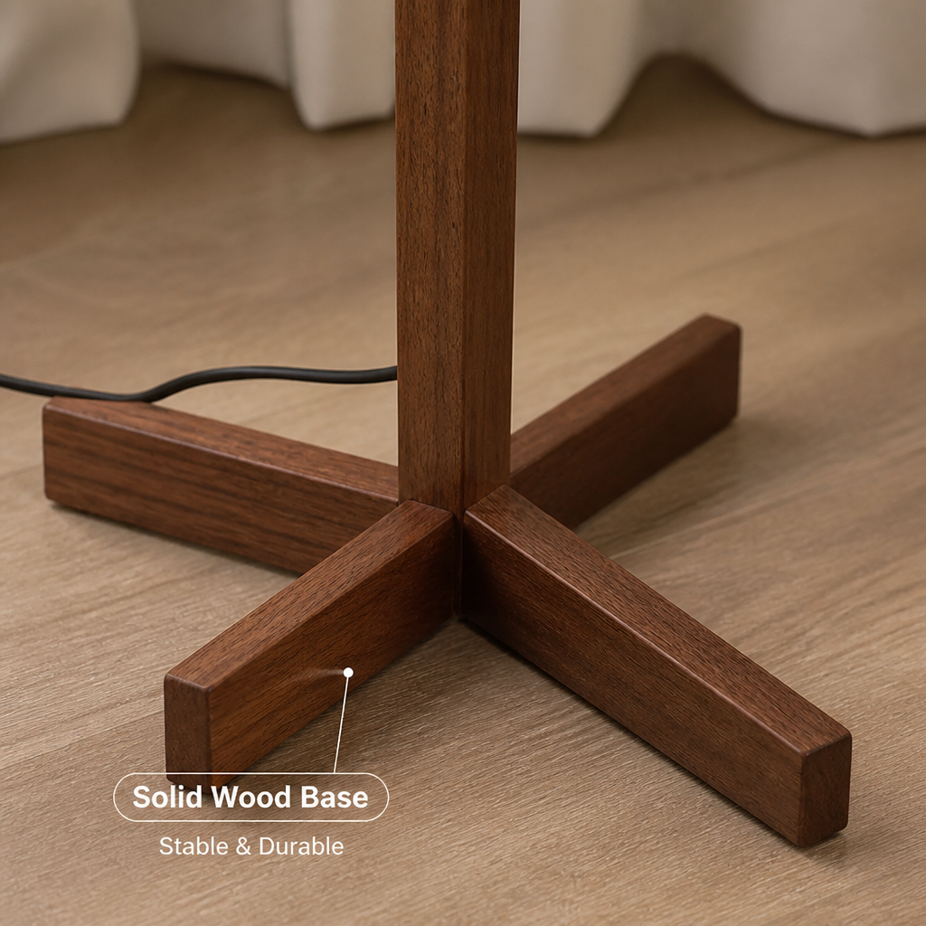 Scandinavian Solid Wood Adjustable Floor Lamp