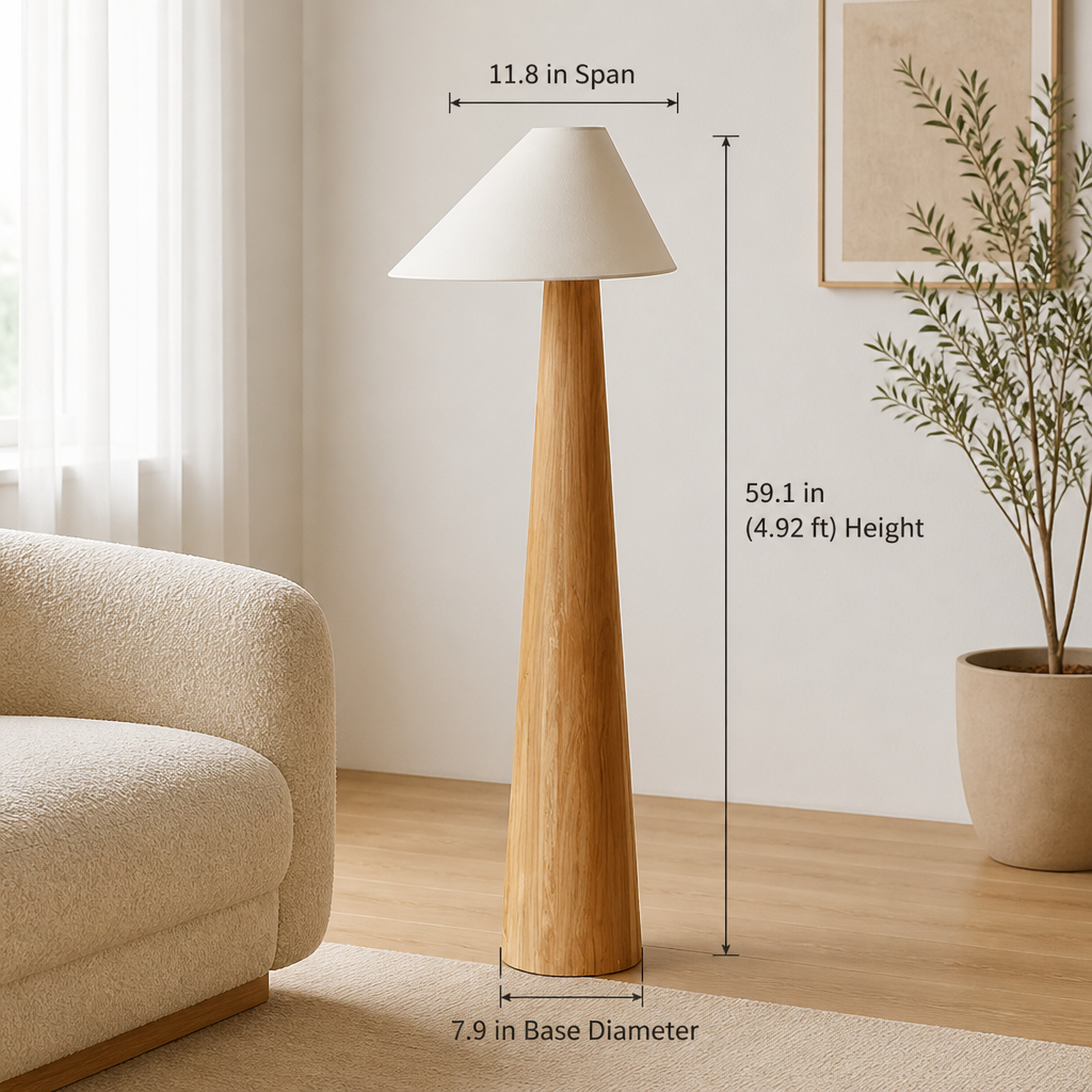 Scandinavian Solid Wood Floor Lamp