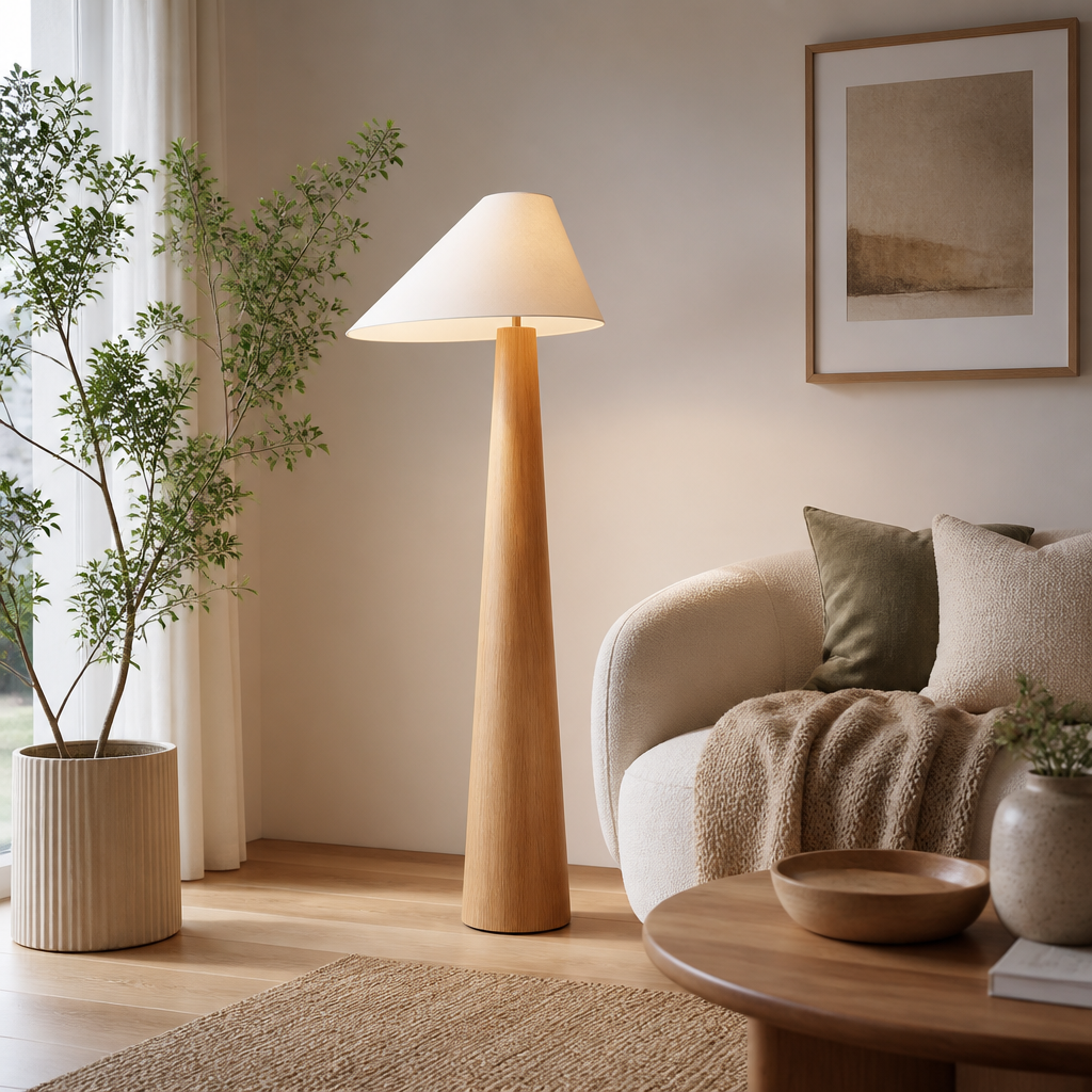 Scandinavian Solid Wood Floor Lamp