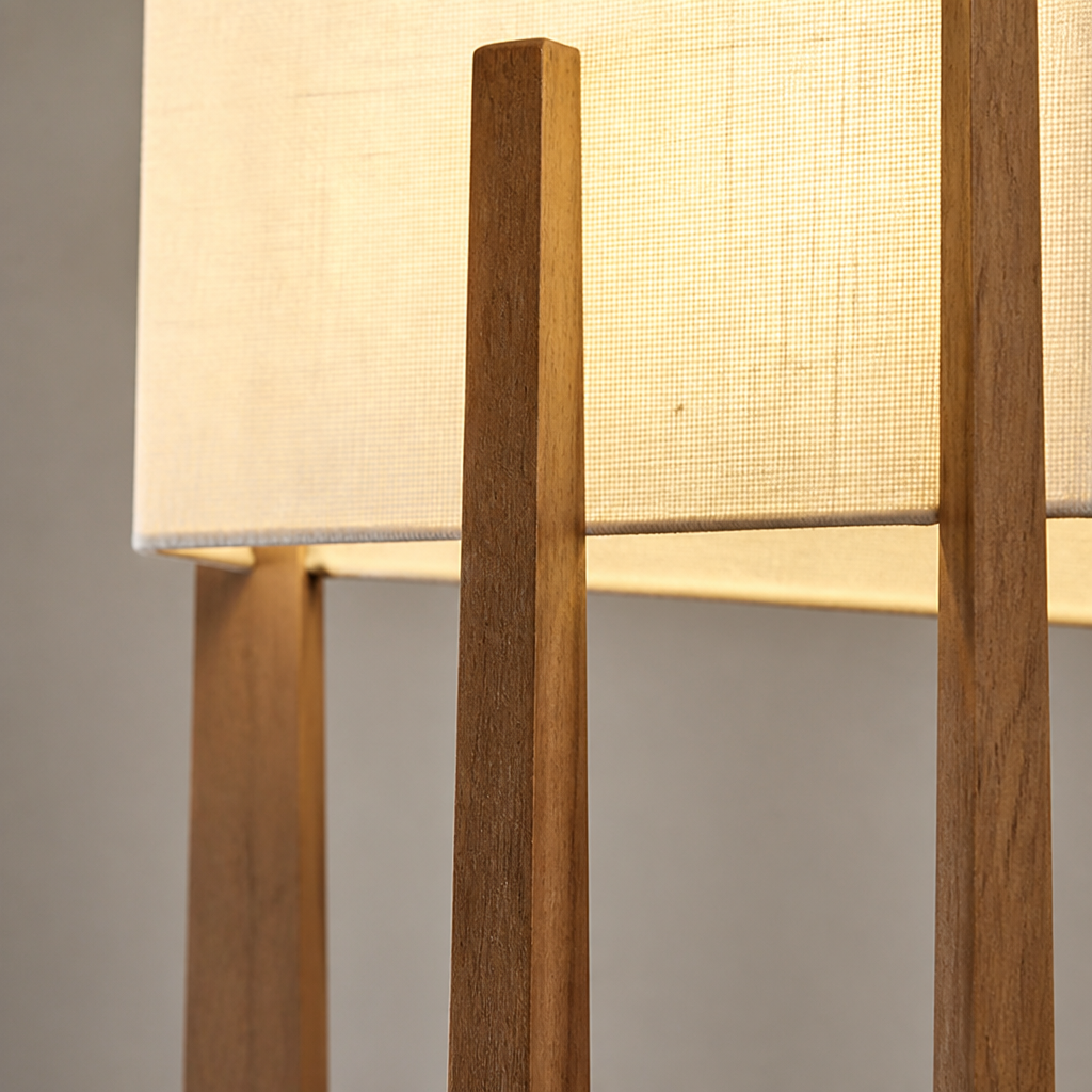 Scandinavian Solid Wood LED Floor Lamp