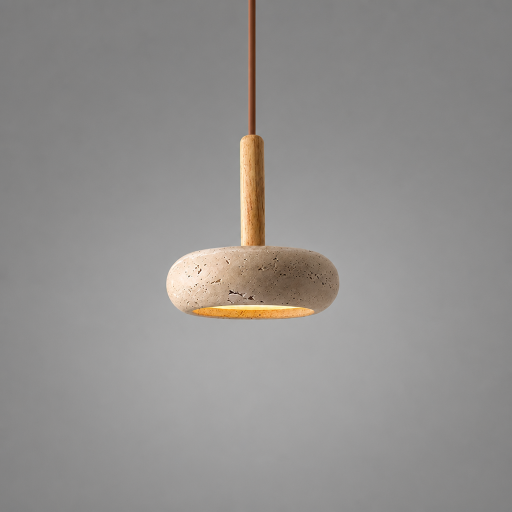 Scandinavian Stone & Wood LED Pendant Light
