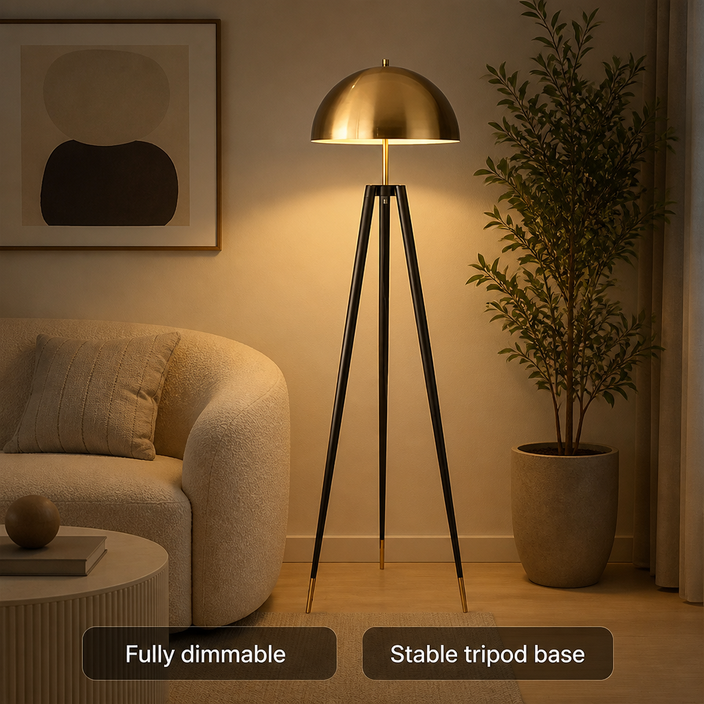 Scandinavian Tripod Mushroom Floor Lamp