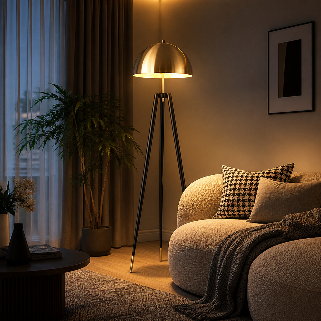 Scandinavian Tripod Mushroom Floor Lamp
