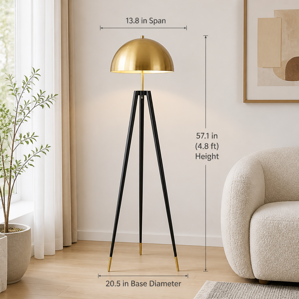 Scandinavian Tripod Mushroom Floor Lamp