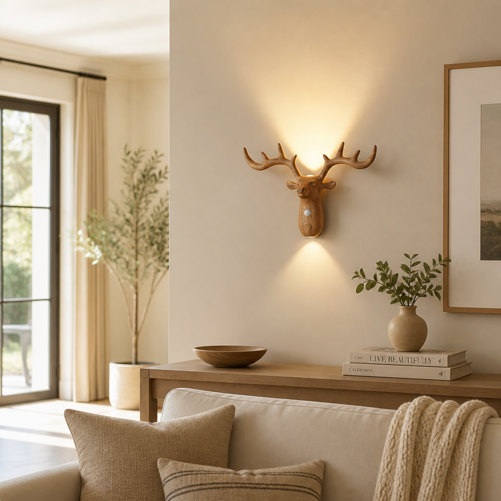 Scandinavian Walnut LED Deer Night Light
