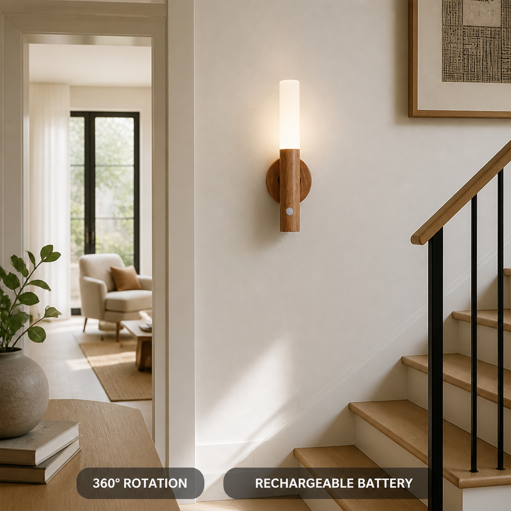 Scandinavian Walnut LED Magnetic Wall Sconce
