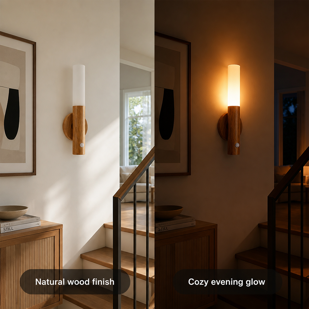 Scandinavian Walnut LED Magnetic Wall Sconce
