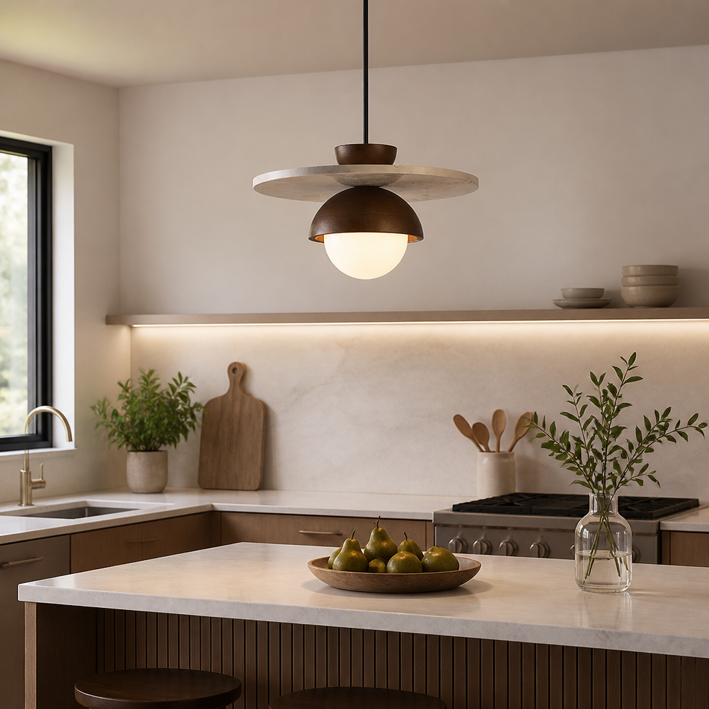 Scandinavian Walnut LED Pendant Light